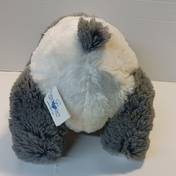 HugFun 12" Gray White Panda Bear Soft Cuddly Plush Stuffed Animal Toy - Picture 5 of 8